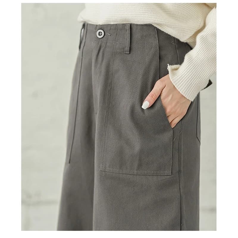 レディースワイドパンツ 秋新作 ハイウエスト ベイカーワイドパンツ 通勤対応 ゆったりシルエット
