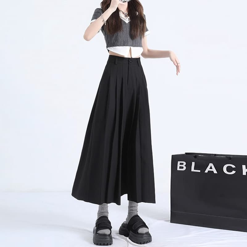 レディースワイドパンツ 上質タック入りフレアワイドパンツ