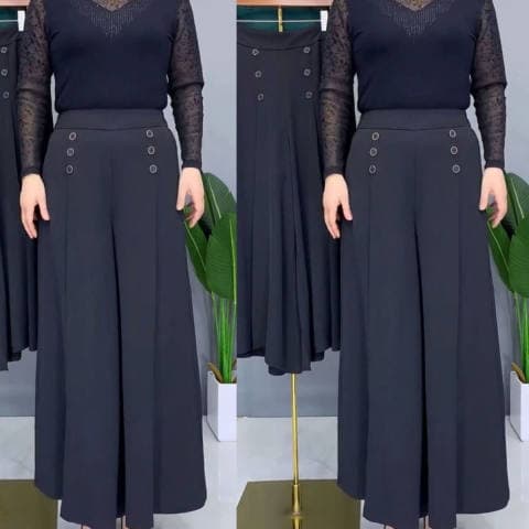 レディースワイドパンツ ドレープ美人タックワイドパンツ