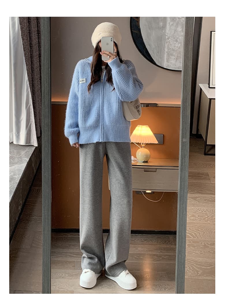 レディースワイドパンツ なめらか裏起毛ワイドパンツ