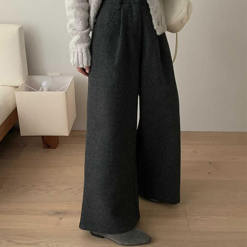 レディースワイドパンツ ゆったりストレートワイドパンツ