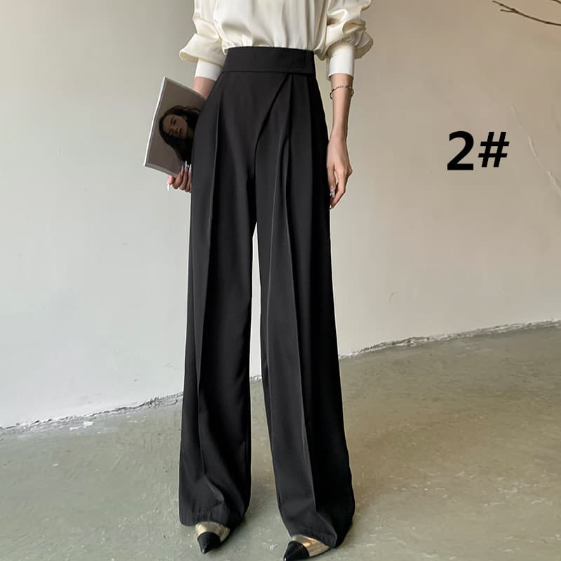 レディースワイドパンツ 2026年春夏新作 タックパンツ 女性用 幅広ズボン ハイウエスト
