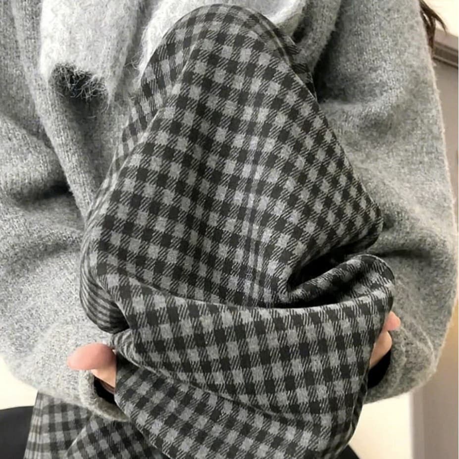 レディースワイドパンツ チェック柄ゆったりワイドパンツ