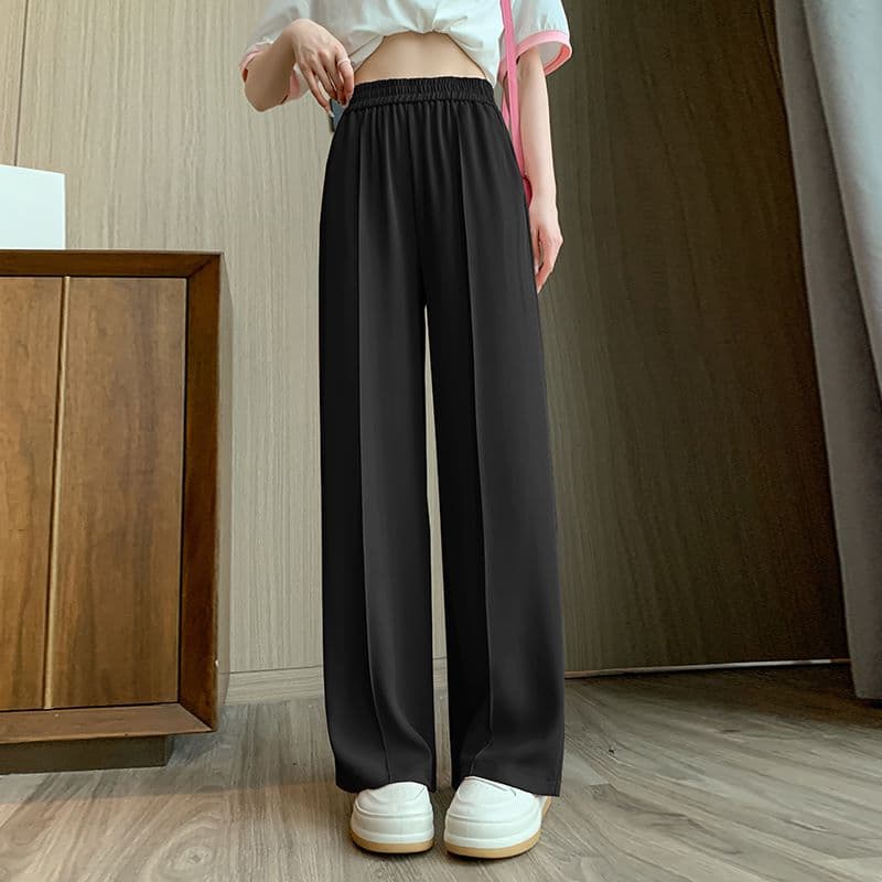 レディースワイドパンツ すっきりシルエットワイドパンツ