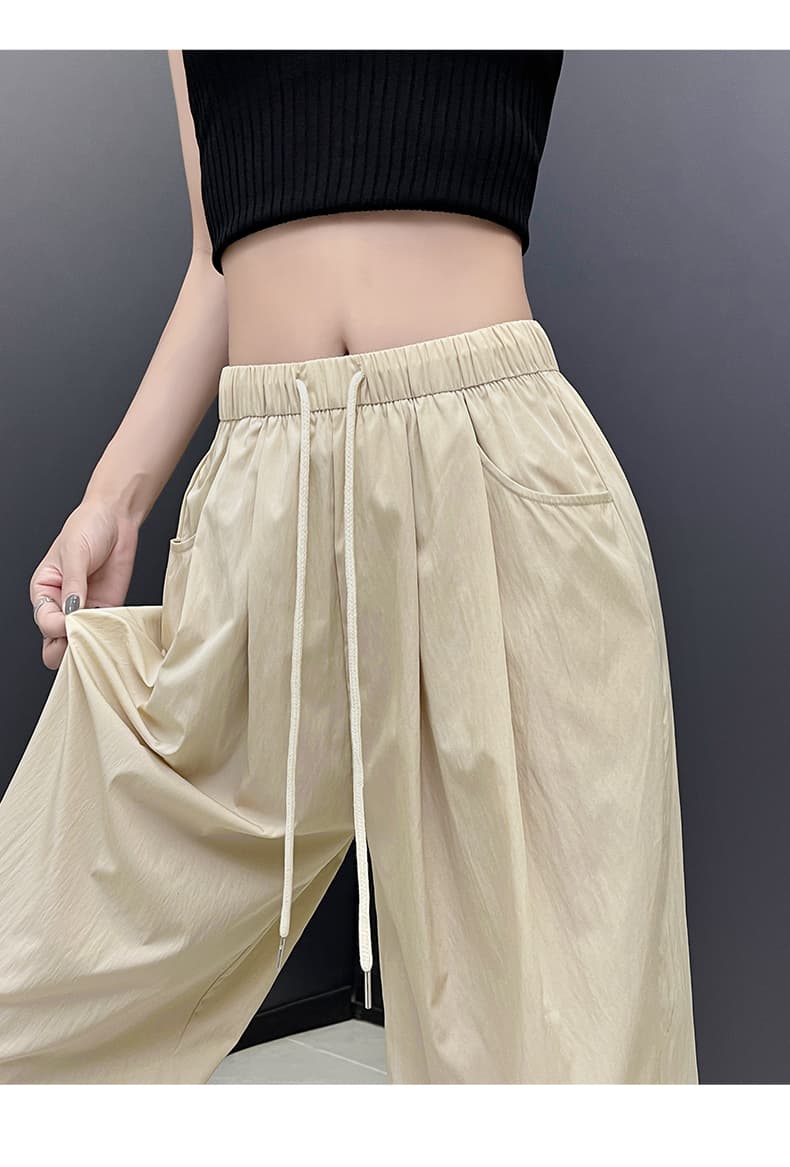 レディースワイドパンツ ドレープ感たっぷりタックワイドパンツ