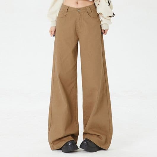 レディースワイドパンツ ゆったりシルエットのベーシックパンツ