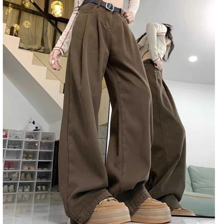 レディースワイドパンツ ドレープゆったりタック入りパンツ