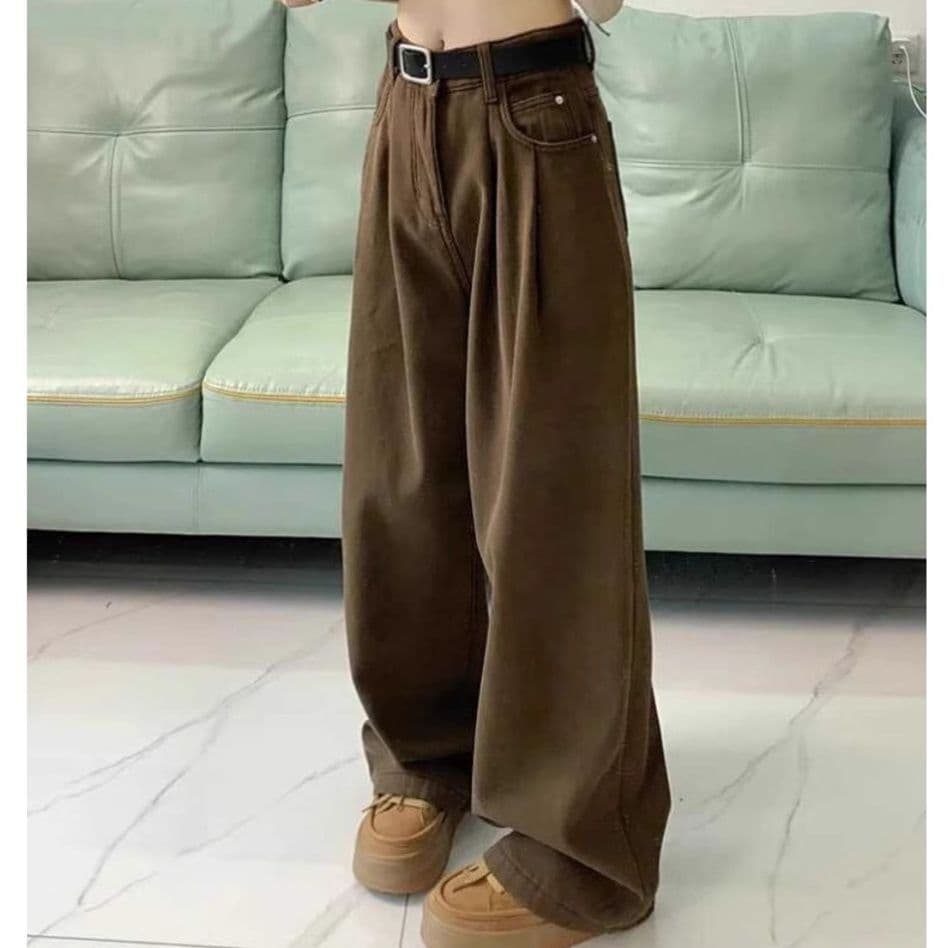 レディースワイドパンツ ドレープゆったりタック入りパンツ