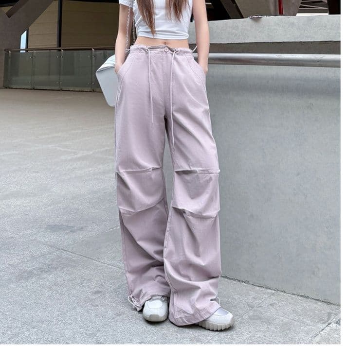 レディースワイドパンツ ゆったり楽ちんタックワイドパンツ