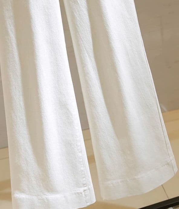 レディースワイドパンツ 洗練デニムワイドパンツ