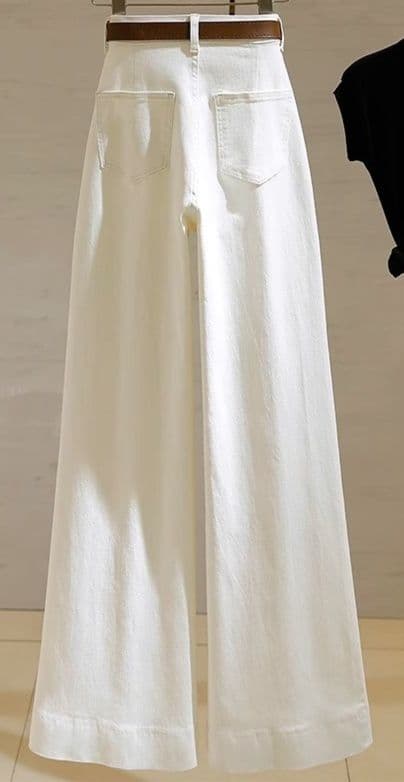 レディースワイドパンツ 洗練デニムワイドパンツ