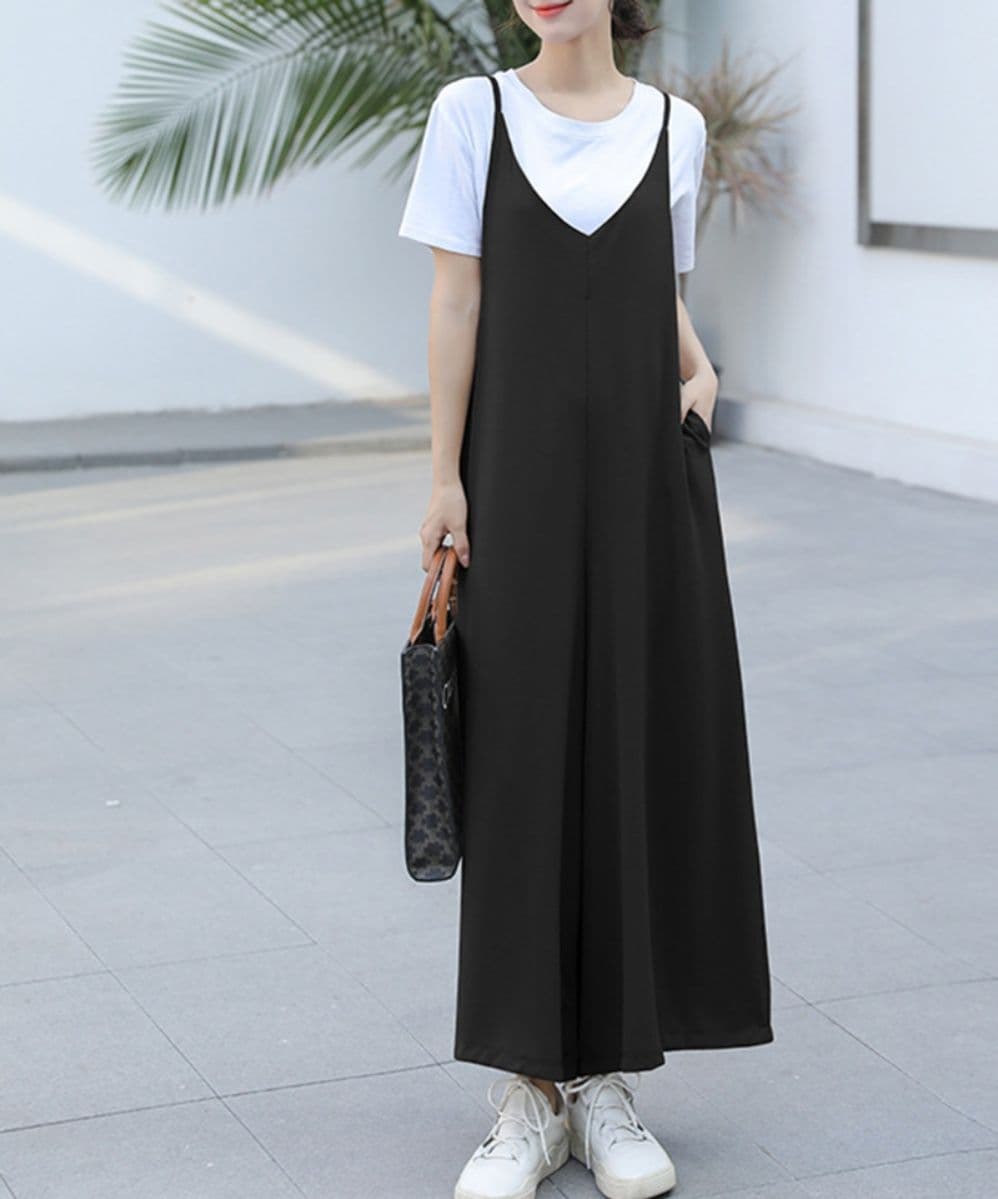 レディースワイドパンツ キャミソールサロペット ゆったりワイドパンツ アザーズ