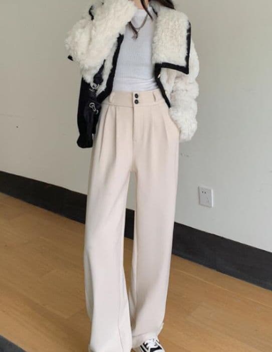 レディースワイドパンツ 秋冬新作ハイウエストワイドパンツカジュアルスラックス