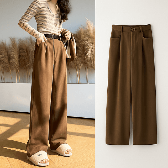 秋冬レディースワイドパンツ韓国風チノパンツ全5色