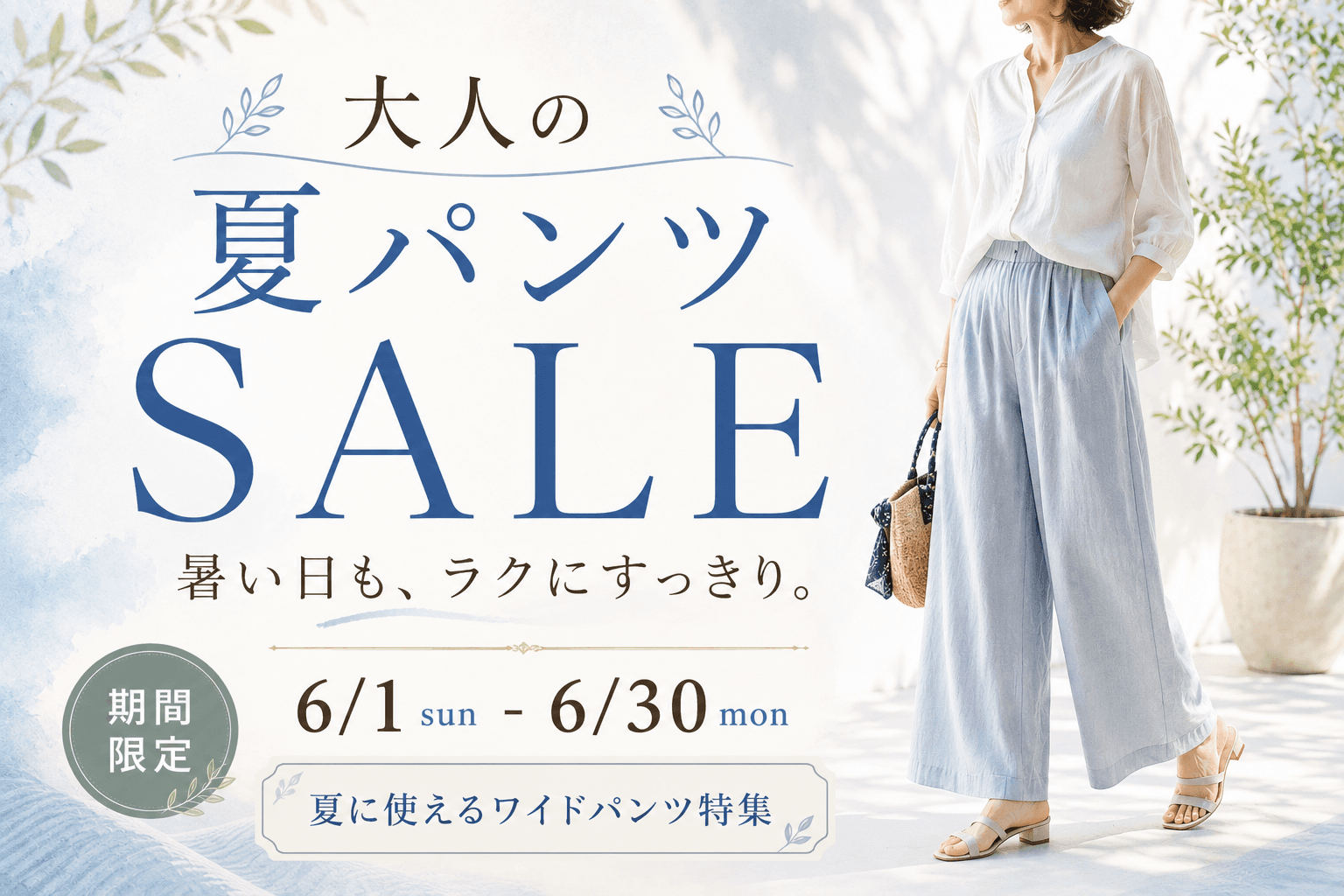大人の夏パンツセール