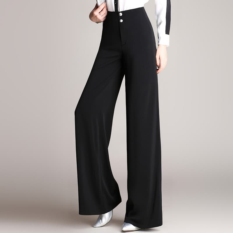 レディースワイドパンツ すっきりとしたシルエットのきれいめパンツ