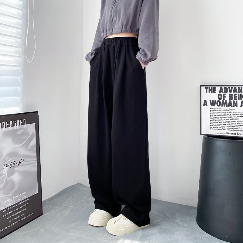 レディースワイドパンツ ゆったりドレープワイドパンツ