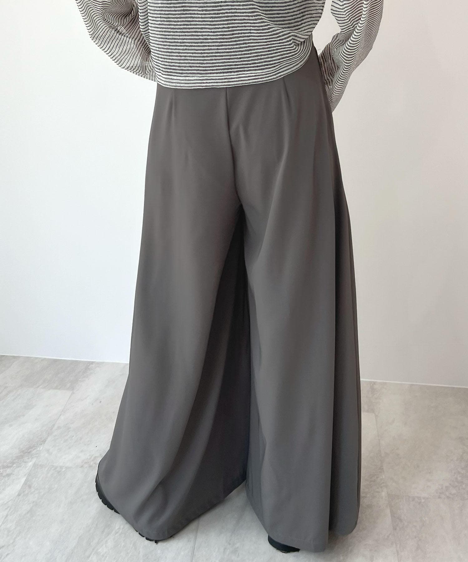 レディースワイドパンツ ドレープ美人なプリーツスカーチョ