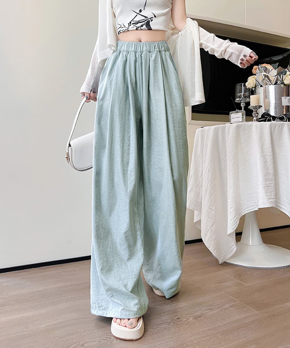 レディースワイドパンツ ハイウエスト ワイドパンツ レディース ゆったり美脚