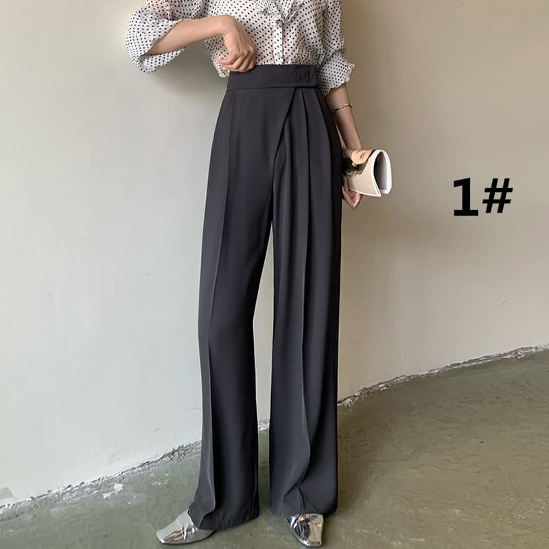 レディースワイドパンツ 2026年春夏新作 タックパンツ 女性用 幅広ズボン ハイウエスト