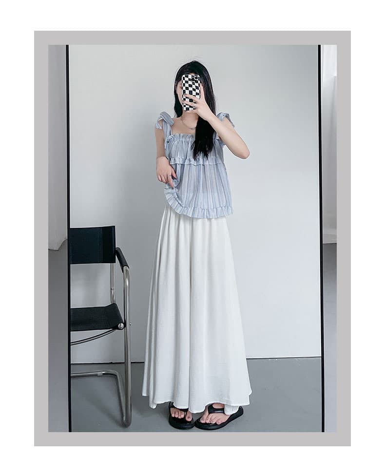 レディースワイドパンツ ふんわりドレープスカンツ