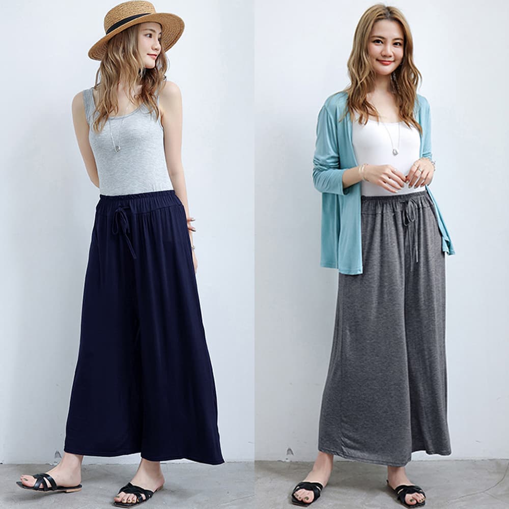 レディースワイドパンツ ハイウエストスカーチョ 美脚ワイドパンツ
