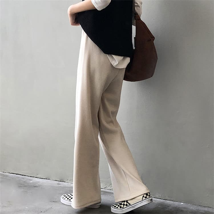 レディースワイドパンツ 伸縮ウエスト機能的ワイドパンツ その他カジュアルボトムス