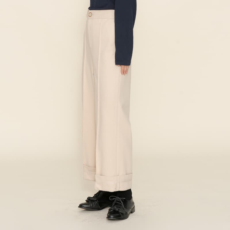 レディースワイドパンツ クラシカルワイドテーパードパンツ