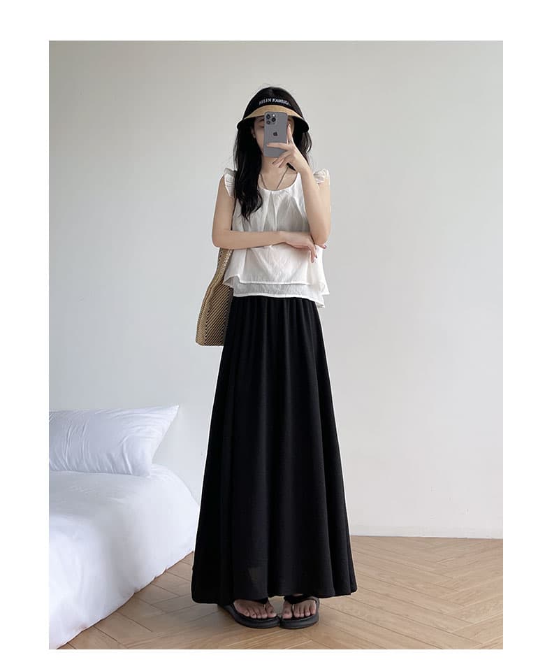 レディースワイドパンツ ふんわりドレープスカンツ