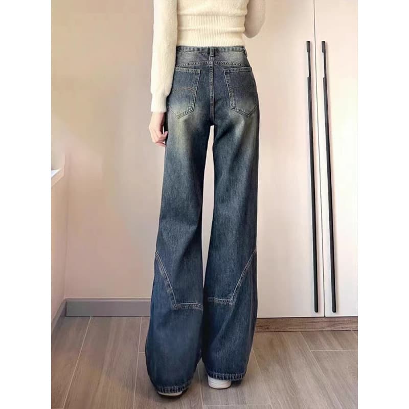 レディースワイドパンツ レトロクラシック ワイドフレアデニム