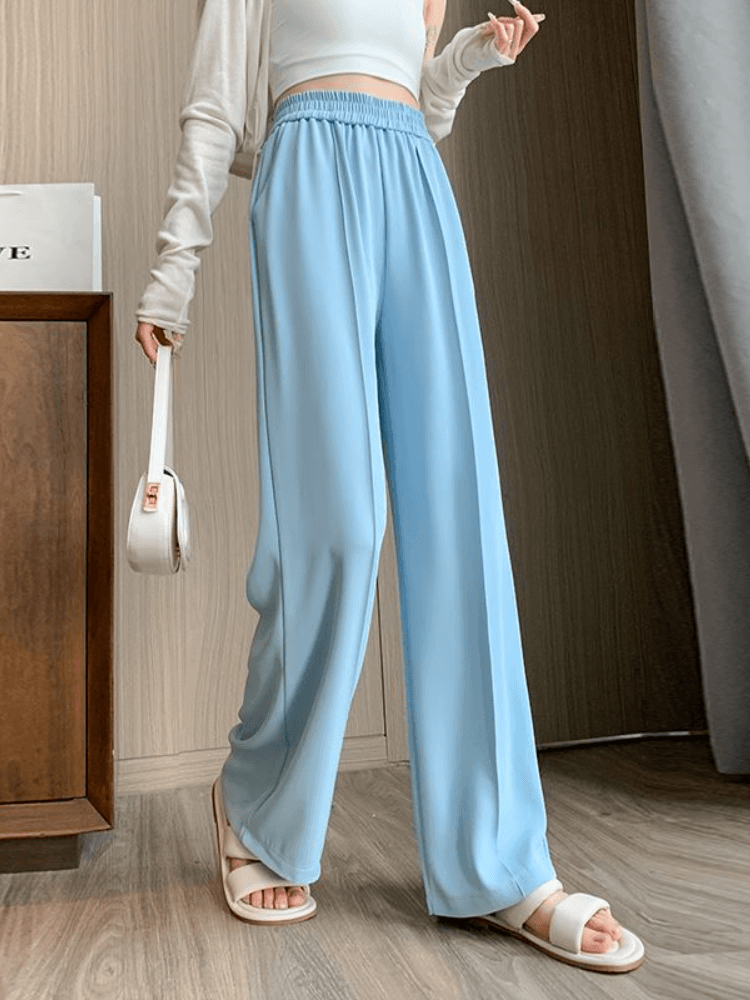 レディースワイドパンツ すっきりシルエットワイドパンツ