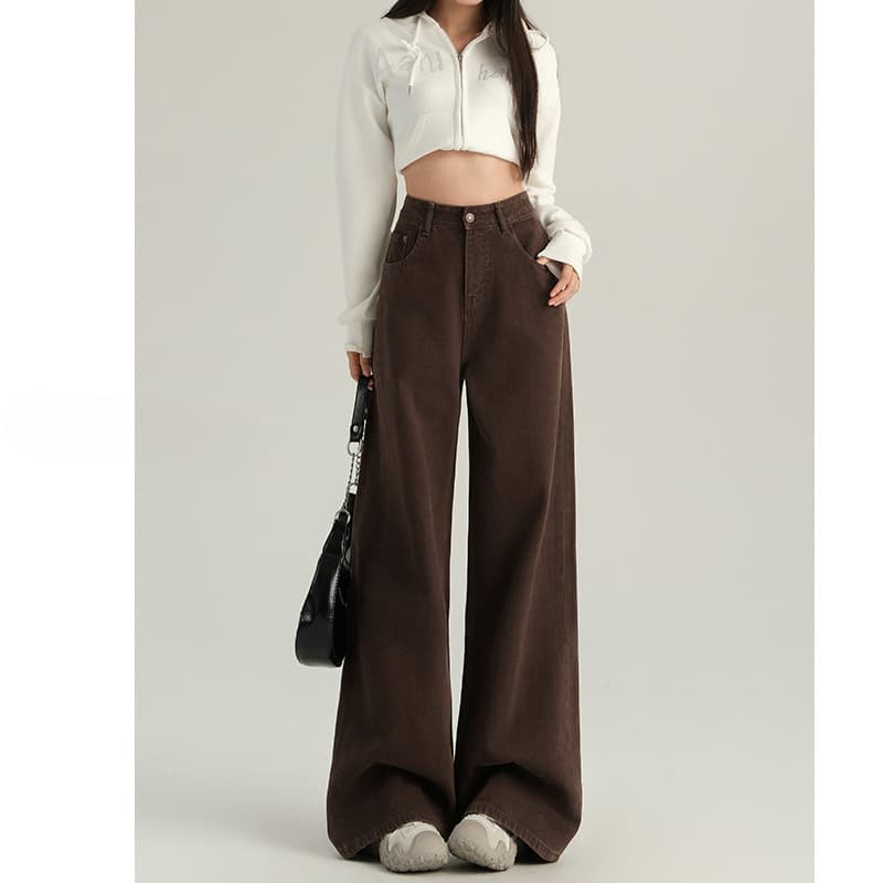 レディースワイドパンツ ゆったりドレープ シンプル ワイドパンツ