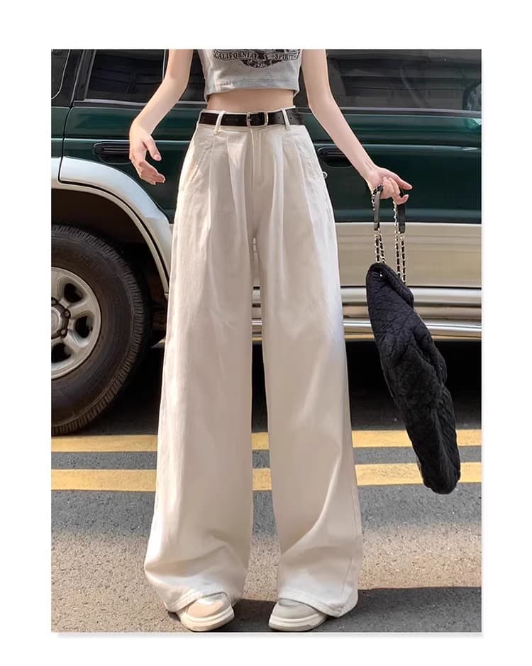 レディースワイドパンツ たっぷりタックワイドパンツ