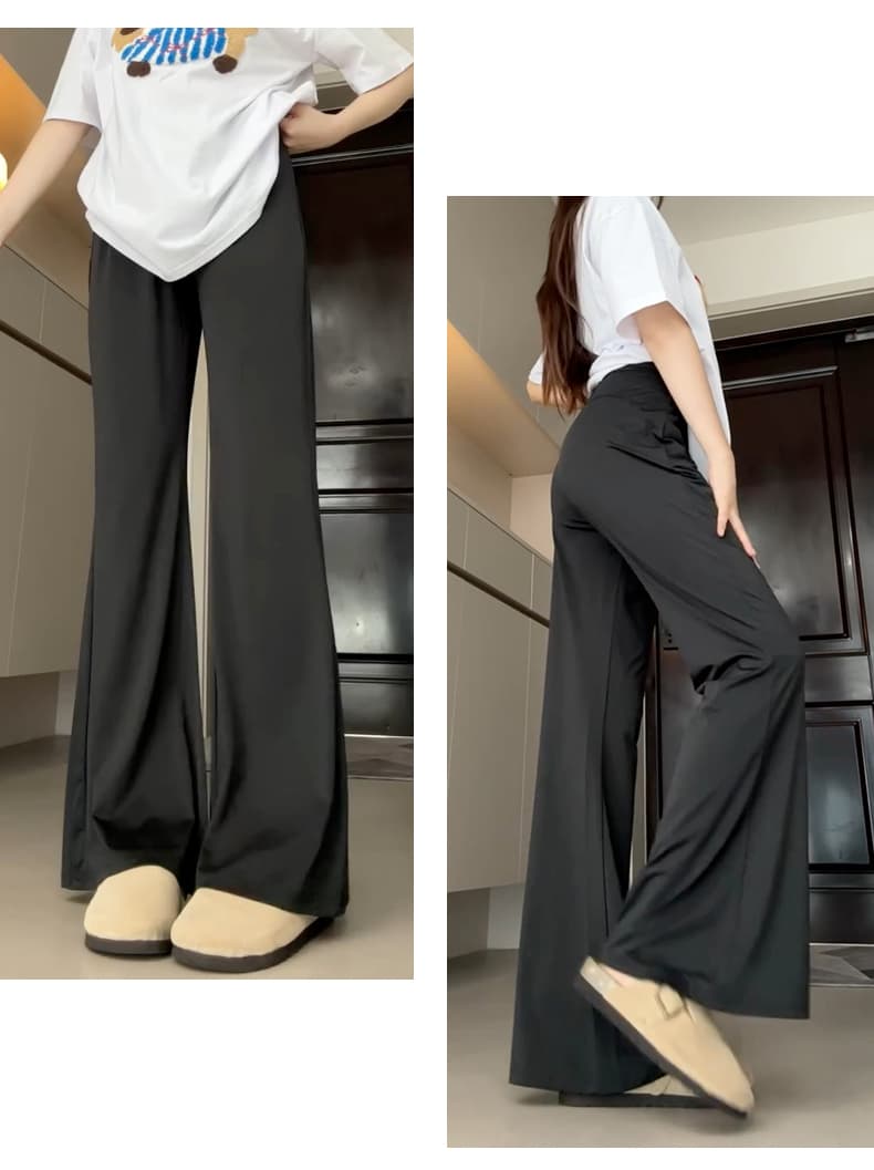 レディースワイドパンツ なめらかドレープストレートワイド
