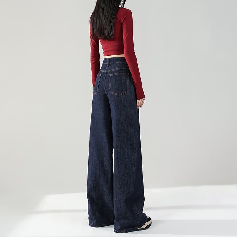 レディースワイドパンツ ハイウエストルーズワイドデニム
