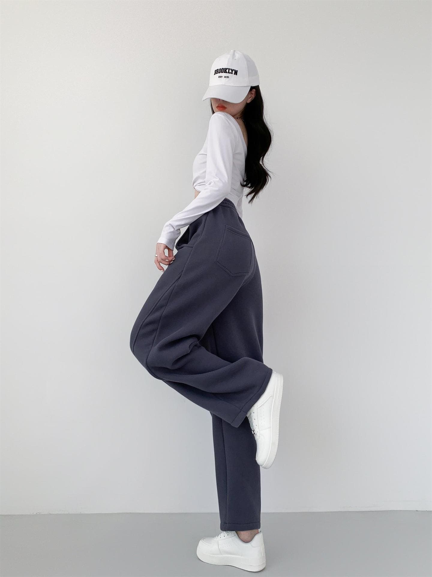 レディースワイドパンツ あったか心地よい裏起毛リラックスパンツ