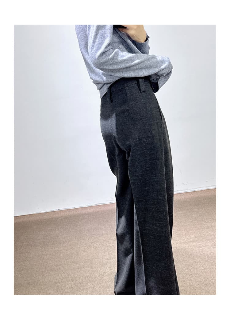 レディースワイドパンツ ゆったりとしたタックデザインワイドパンツ