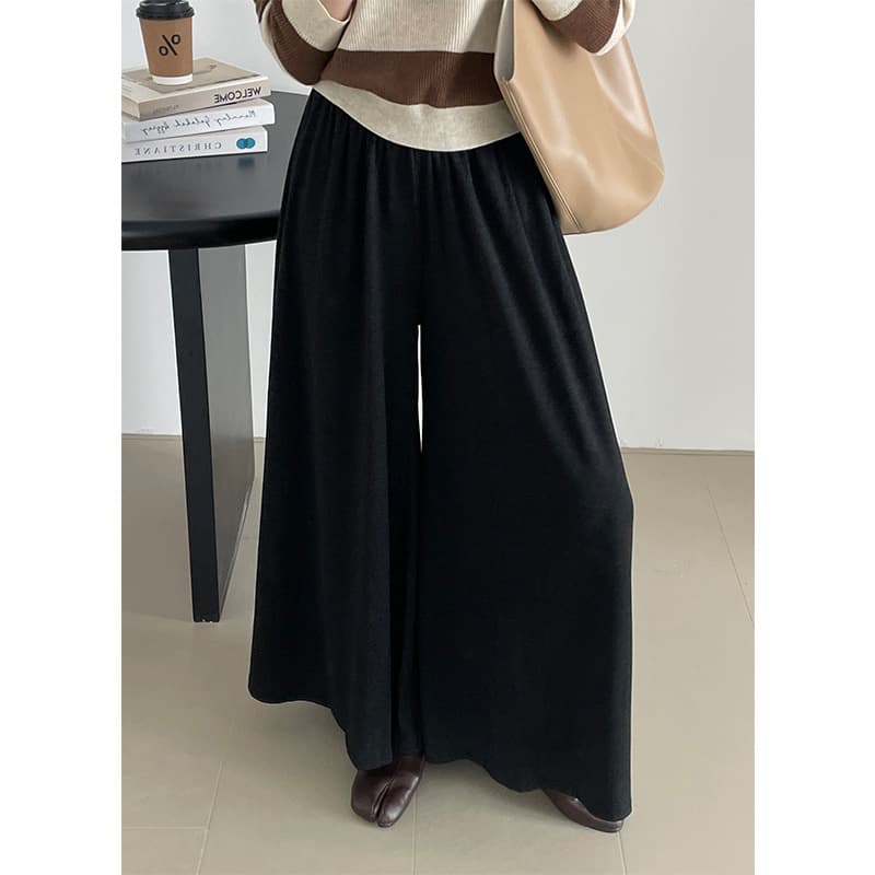 レディースワイドパンツ ゆったりシルエット タックワイドパンツ