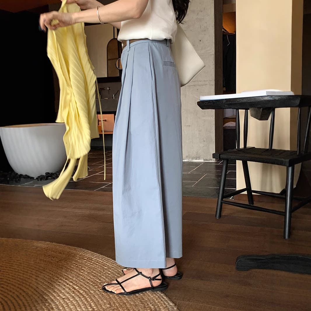 レディースワイドパンツ きれいめ美脚フレアチノワイドパンツ