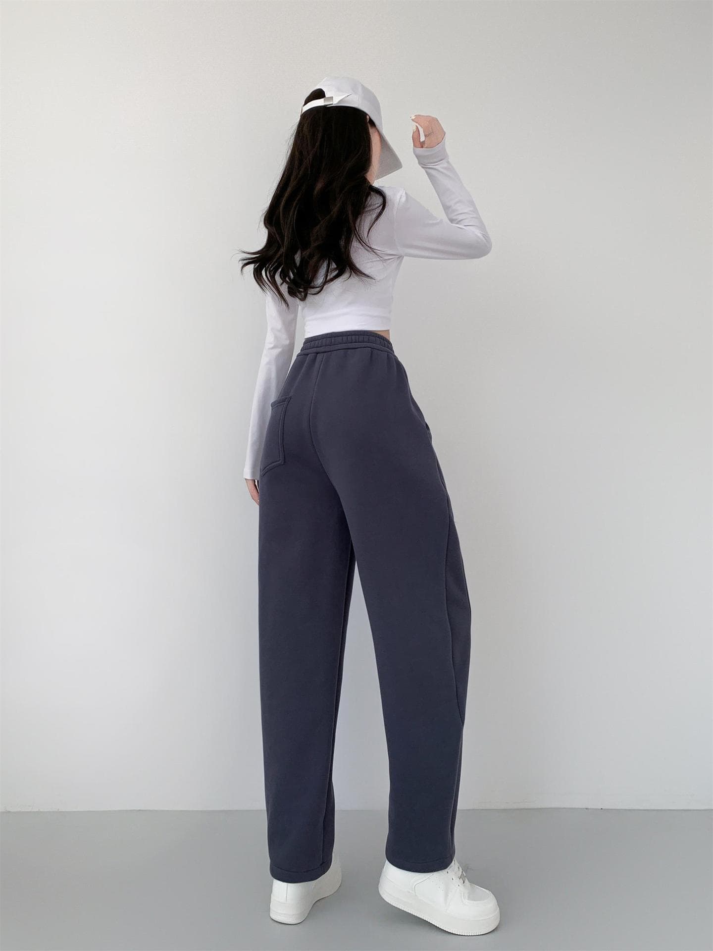 レディースワイドパンツ あったか心地よい裏起毛リラックスパンツ
