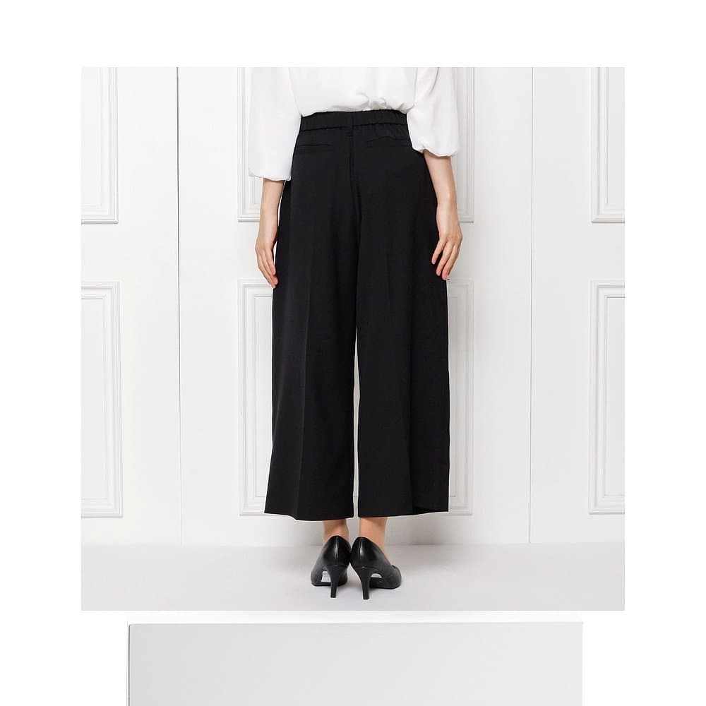 レディースワイドパンツ タックデザイン美シルエットワイドパンツ