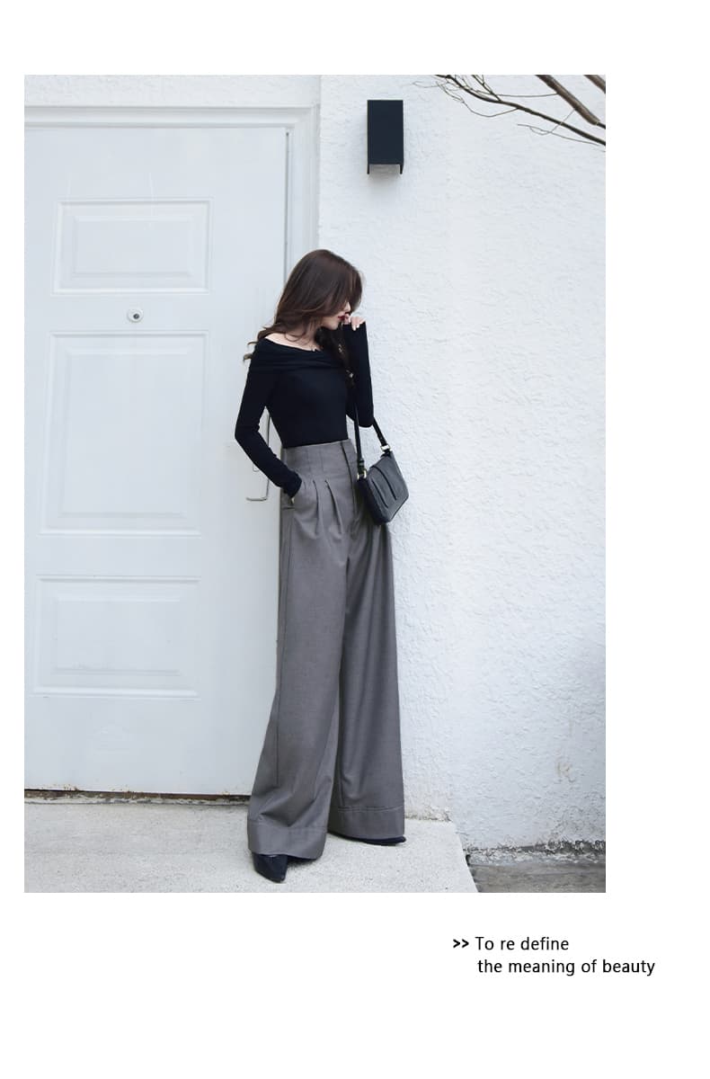 レディースワイドパンツ クラシカルドレープワイドパンツ