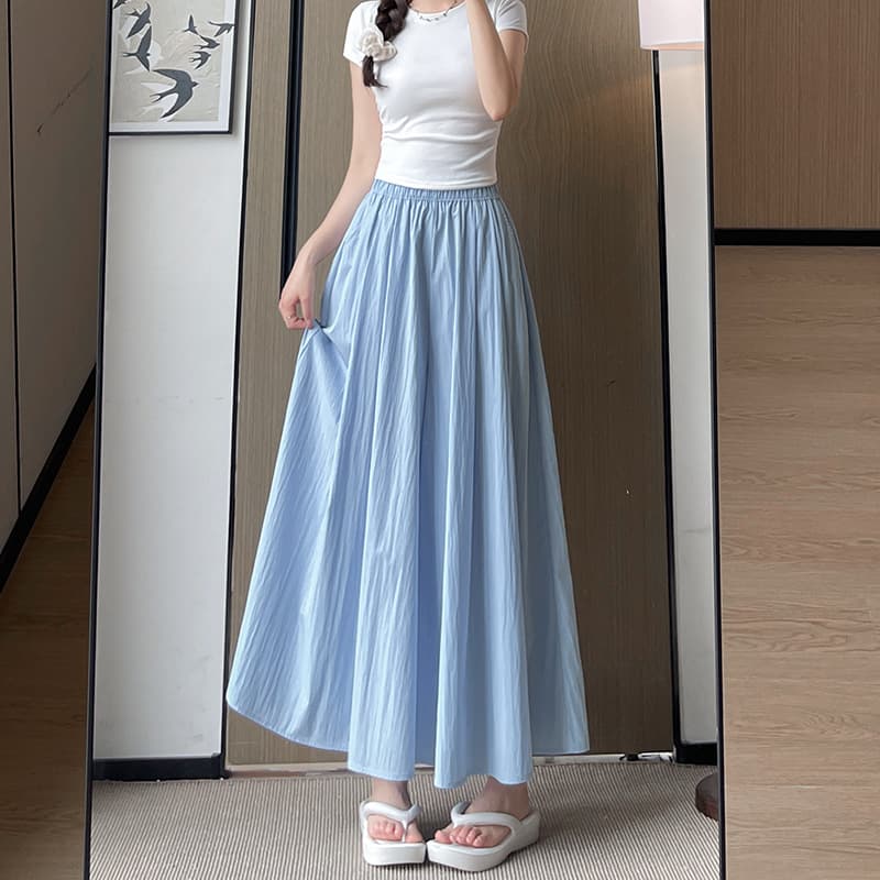レディースワイドパンツ ボリュームたっぷり優美なタックパンツ