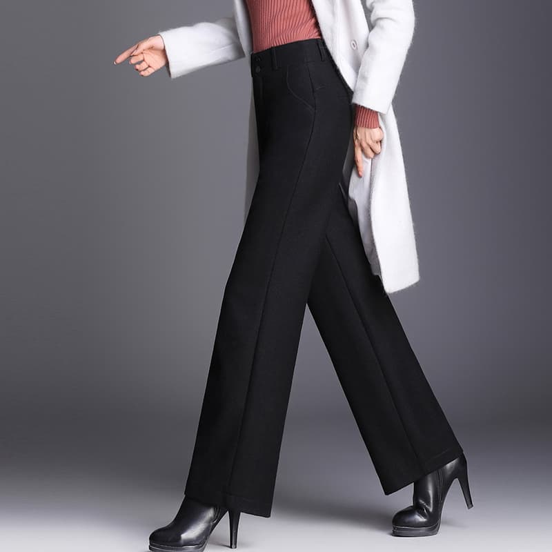 レディースワイドパンツ クラシカルストレートワイドパンツ