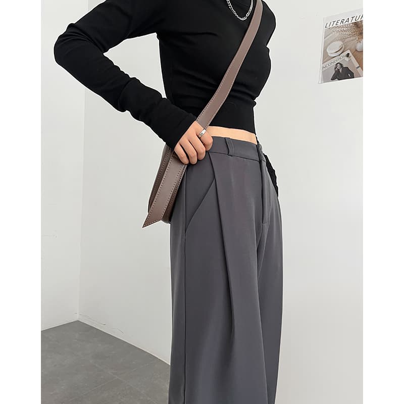 レディースワイドパンツ フォーマルタックワイドパンツ