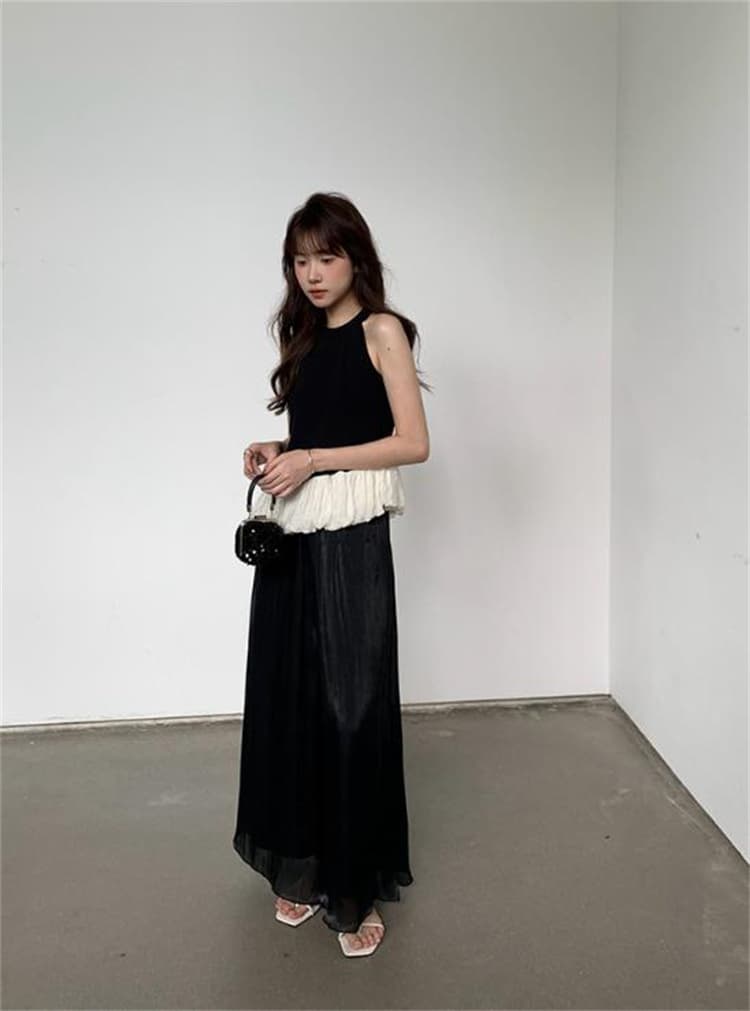 レディースワイドパンツ ハイウエスト 優美シルエット スカーチョ