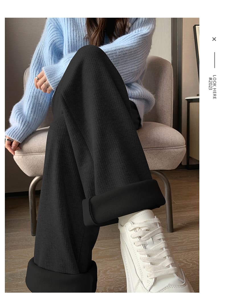 レディースワイドパンツ なめらか裏起毛ワイドパンツ