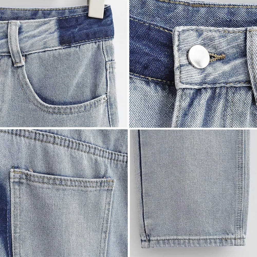 レディースワイドパンツ サイドライン デニムワイドパンツ ハイウエスト