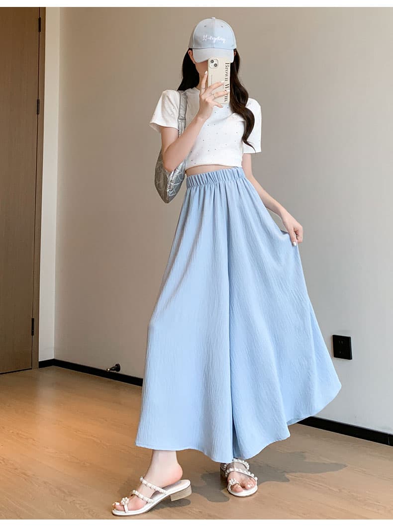 レディースワイドパンツ レディースワイドパンツ ふんわり優雅なスカートパンツ