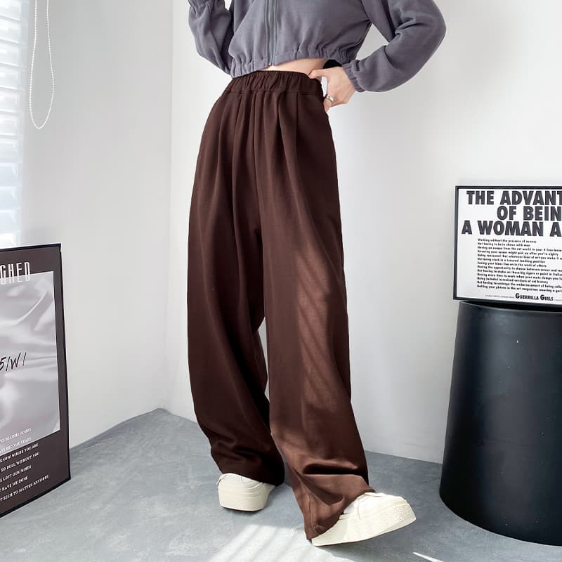 レディースワイドパンツ ゆったりドレープワイドパンツ